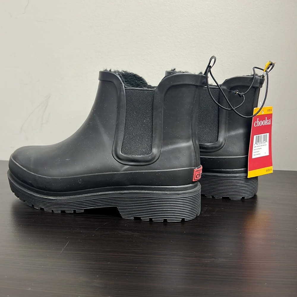 chooka Black Chelsea Rain Ankle Boots